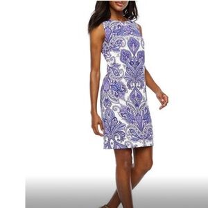 Alyx Purple Paisley Sleeveless Sheath Dress Size 24 Excellent Used Condition